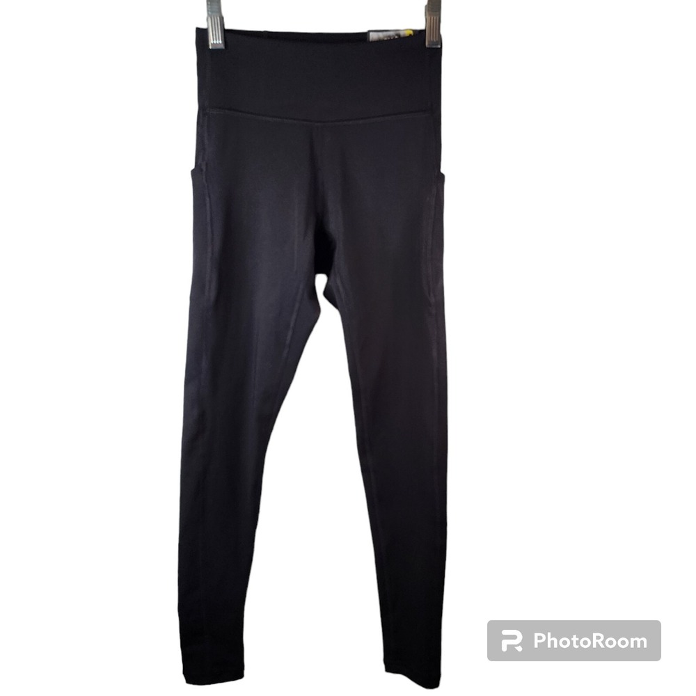 New Tek Gear Leggings Womens Petite PXS Black Ultrastretch High-Waisted Pockets